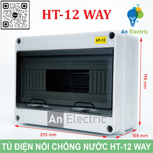 Tủ điện phân phối chống nước HT-12 WAY chuẩn IP65