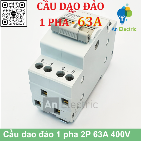 Cầu dao đảo 1 pha 2P 63A 400V LW219G