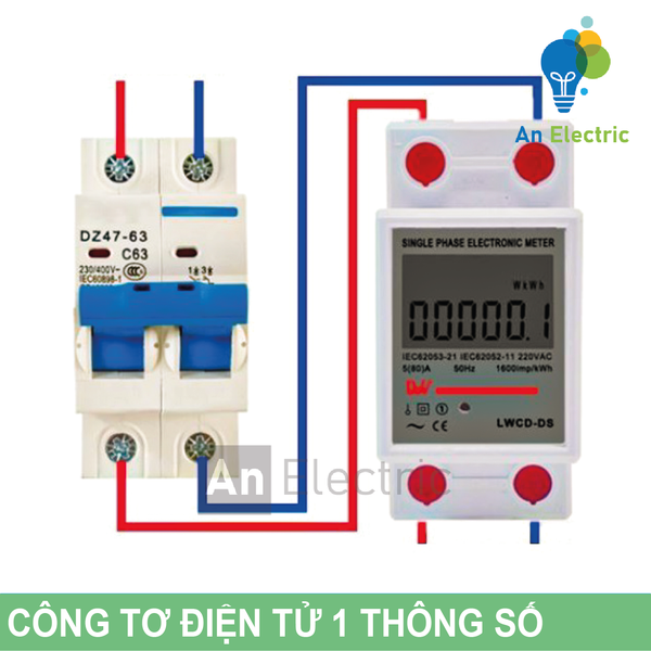 Công tơ điện tử 4 thông số 80A/AC230V LWCD-BQ và 1 thông số 80A/AC230V LWCD-DS cho hệ thống điện 1 pha