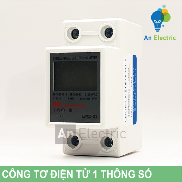 Công tơ điện tử 1 thông số 80A/AC230V LWCD-DS cho hệ thống điện 1 pha