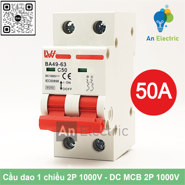 Cầu dao 1 chiều 2P 16A / 20A / 25A / 32A / 40A / 50A / 63A /125A 1000V (LW)