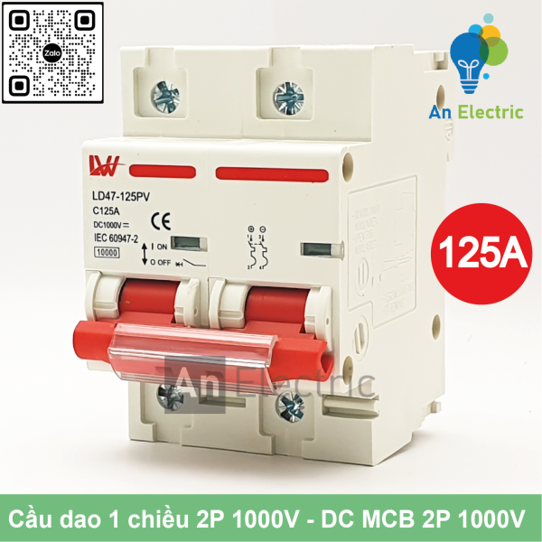 Cầu dao 1 chiều 2P 16A / 20A / 25A / 32A / 40A / 50A / 63A /125A 1000V (LW)