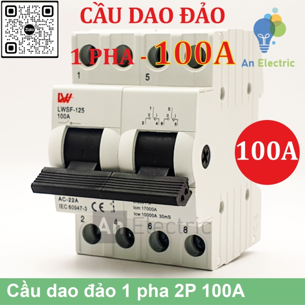 Cầu dao đảo 1 pha 2P 100A LWSF-125