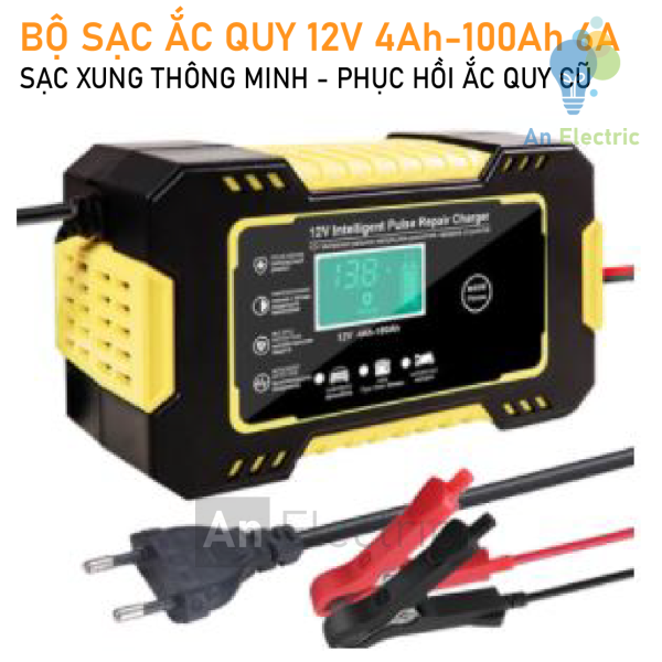 Bộ sạc ắc quy thông minh vàng 12VDC/6A TIANYE RJ-C120501A cho ắc quy 12V 4AH - 100AH